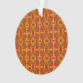 Orangefarbenes und rotes Handgezeichnetes Muster Ornament (Vorderseite)