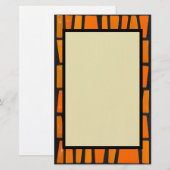 Orangefarbenes und schwarzes afrikanisches Stammes Briefpapier (Vorne/Hinten)