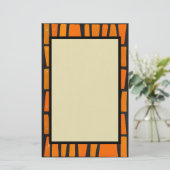 Orangefarbenes und schwarzes afrikanisches Stammes Briefpapier (Stehend Vorderseite)