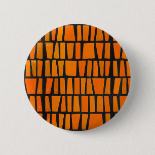 Orangefarbenes und schwarzes afrikanisches Stammes Button