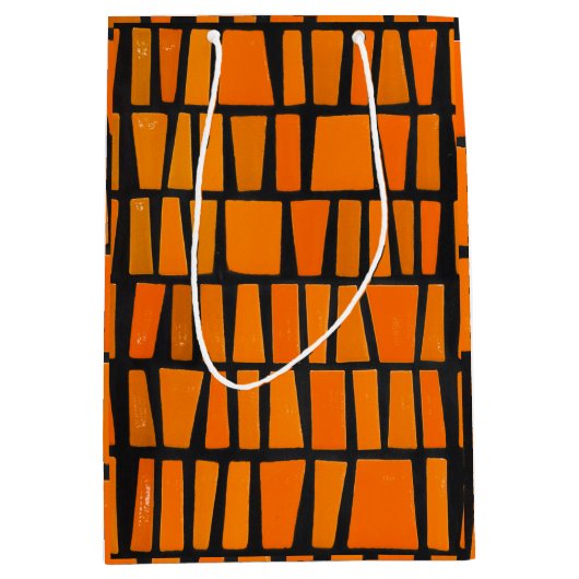 Orangefarbenes und schwarzes afrikanisches Stammes Mittlere Geschenktüte (Vorderseite)