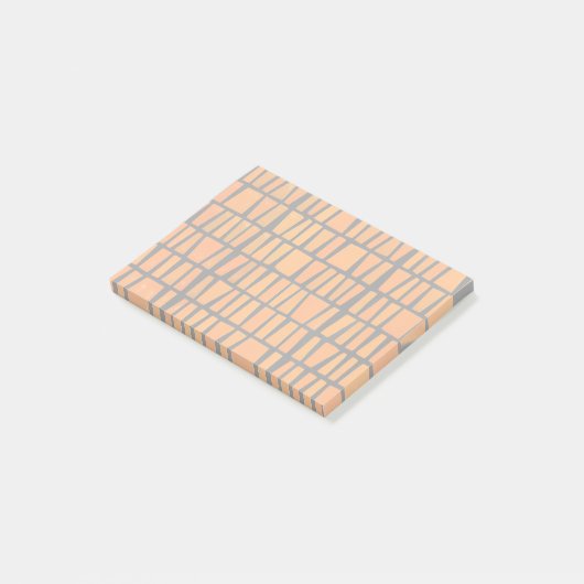 Orangefarbenes und schwarzes afrikanisches Stammes Post-it Klebezettel (angewinkelt)