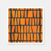 Orangefarbenes und schwarzes afrikanisches Stammes Serviette (Vorderseite)