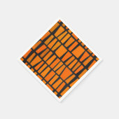 Orangefarbenes und schwarzes afrikanisches Stammes Serviette (Ecke)