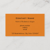 Orangefarbenes und schwarzes afrikanisches Stammes Visitenkarte (Rückseite)