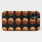Orangefarbenes und schwarzes Basketballmuster, Case-Mate iPhone Hülle (Rückseite (Horizontal))