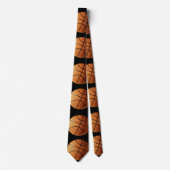 Orangefarbenes und schwarzes Basketballmuster, Krawatte (Vorderseite)