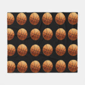 Orangefarbenes und schwarzes Basketballmuster, mit Fleecedecke (Vorderseite (Horizontal))