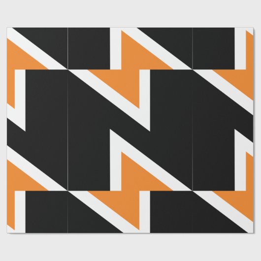 Orangefarbenes und schwarzes Buchstaben n Papier Geschenkpapier (Flach)