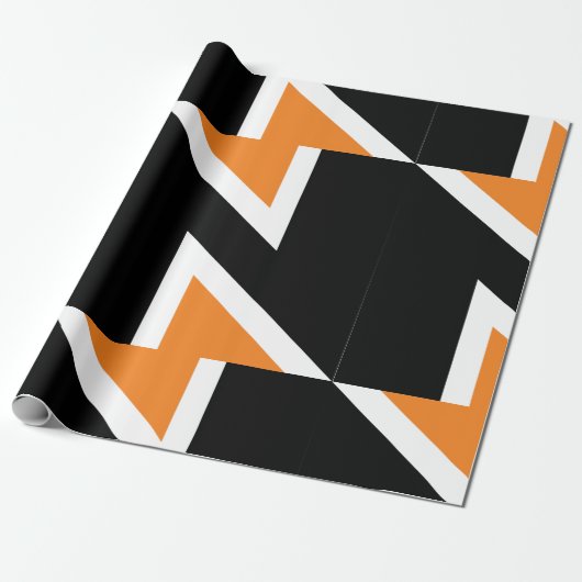 Orangefarbenes und schwarzes Buchstaben n Papier Geschenkpapier (Ungerollt)