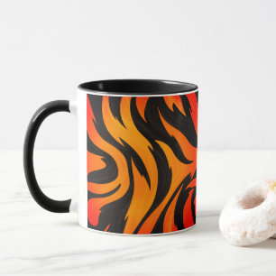 Orangefarbenes und schwarzes Design Tasse