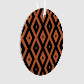 Orangefarbenes und schwarzes Diamantmuster Ornament (Vorderseite)