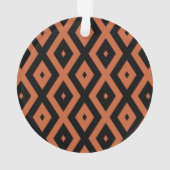 Orangefarbenes und schwarzes Diamantmuster Ornament (Rückseite)