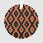 Orangefarbenes und schwarzes Diamantmuster Ornament (Vorderseite)
