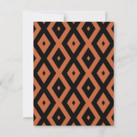 Orangefarbenes und schwarzes Diamantmuster