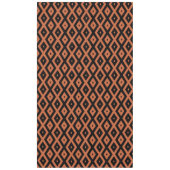 Orangefarbenes und schwarzes Diamantmuster Tischdecke (Vorderseite)