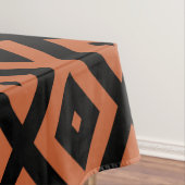 Orangefarbenes und schwarzes Diamantmuster Tischdecke (Beispiel)
