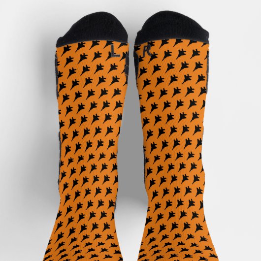 Orangefarbenes und schwarzes F-15-Kampfflugzeug Socken (Oben)