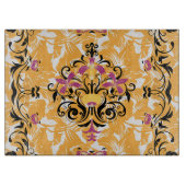 Orangefarbenes und schwarzes grafisches Design, la Schneidebrett (Vorderseite)