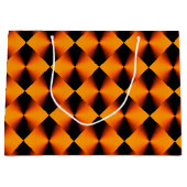 Orangefarbenes und schwarzes Muster Große Geschenktüte (Vorderseite)
