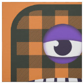 Orangefarbenes und schwarzes Niedliches Monsterkit Stoff (Muster)