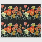 Orangefarbenes und schwarzes Papppapier Geschenkpapier (Flach)