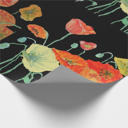 Orangefarbenes und schwarzes Papppapier Geschenkpapier (Ecke)