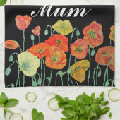 Orangefarbenes und schwarzes Pfefferblatt Wasserfa Geschirrtuch (Gefaltet)