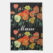 Orangefarbenes und schwarzes Pfefferblatt Wasserfa Geschirrtuch (Vertikal)