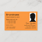 Orangefarbenes und schwarzes Schachbrett mit Logos Visitenkarte (Rückseite)