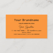 Orangefarbenes und schwarzes Schachbrett Modernes Visitenkarte (Rückseite)