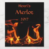 Orangefarbenes und schwarzes Tanzfeuerfest Weinetikett (Einzelnes Label)