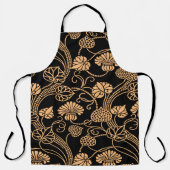 Orangefarbenes und schwarzes Tischset Schürze (Vorderseite)