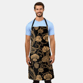 Orangefarbenes und schwarzes Tischset Schürze (Getragen)