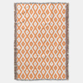 Orangefarbenes und weißes Diamantmuster Decke (Vorderseite Vertikal)