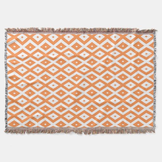 Orangefarbenes und weißes Diamantmuster Decke (Vorderseite)