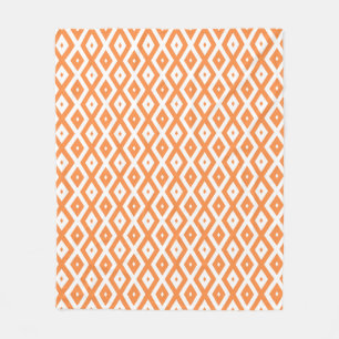Orangefarbenes und weißes Diamantmuster Fleecedecke