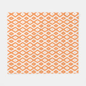 Orangefarbenes und weißes Diamantmuster Fleecedecke (Vorderseite (Horizontal))