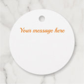 Orangefarbenes und weißes Diamantmuster Geschenkanhänger (Rückseite)