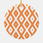 Orangefarbenes und weißes Diamantmuster Keramik Ornament (Hinten)