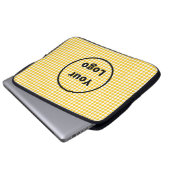 Orangefarbenes und weißes Diamantmuster Laptopschutzhülle (Vorne Knopf)