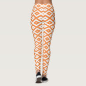 Orangefarbenes und weißes Diamantmuster Leggings (Rückseite)
