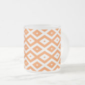 Orangefarbenes und weißes Diamantmuster Mattglastasse (VorderseiteRechts)
