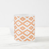 Orangefarbenes und weißes Diamantmuster Mattglastasse (Vorderseite Links)
