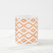 Orangefarbenes und weißes Diamantmuster Mattglastasse (Mittel)