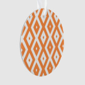 Orangefarbenes und weißes Diamantmuster Ornament (Vorderseite)