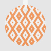 Orangefarbenes und weißes Diamantmuster Ornament (Rückseite)