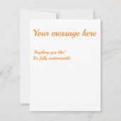 Orangefarbenes und weißes Diamantmuster RSVP Karte (Rückseite)