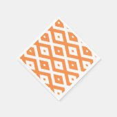 Orangefarbenes und weißes Diamantmuster Serviette (Ecke)