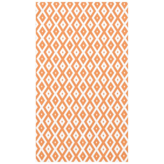 Orangefarbenes und weißes Diamantmuster Tischdecke (Vorderseite)